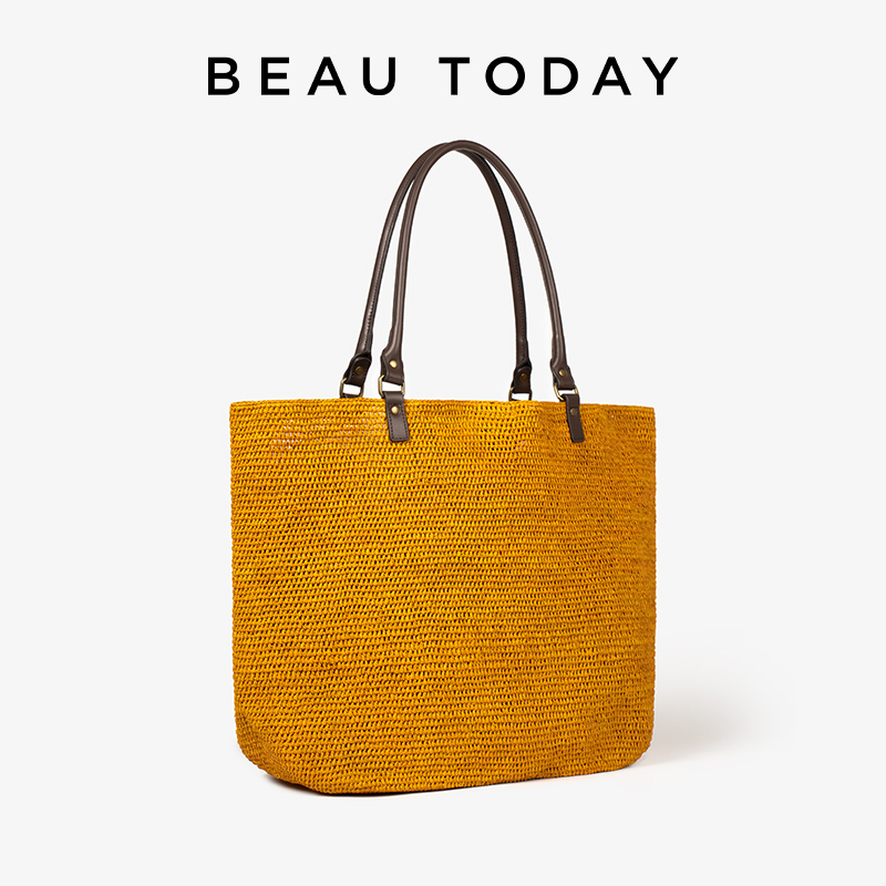 Women'S Raffia Bags - BEAUTODAY Casual Tote Damen Raffia Einfarbig