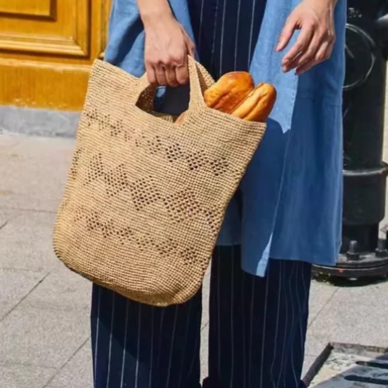 Women'S Raffia Bags - Mode Lässig Große Kapazität Natürliche Bast