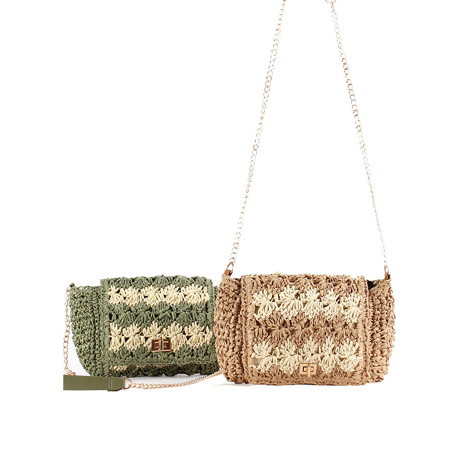 Women'S Raffia Bags - Stroh-Umhängetaschen für Damen, Sommer-Patchwork-Gewebte Schultertasche, Raffia-Strand-Handgelenktasche,